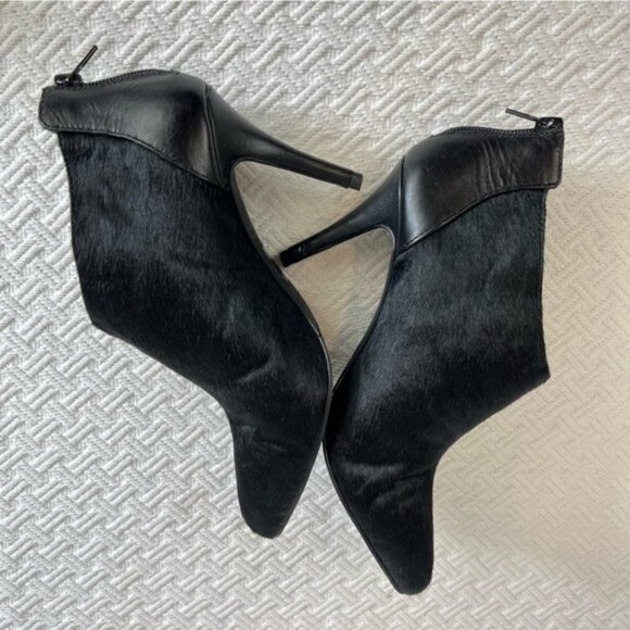 Rw&co. Western calf hair ankle boots heels booties leather black size 6 - Picture 6 of 15